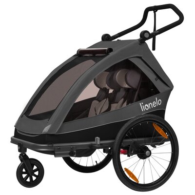 Przyczepka rowerowa LIONELO Cama Szaro-grafitowy