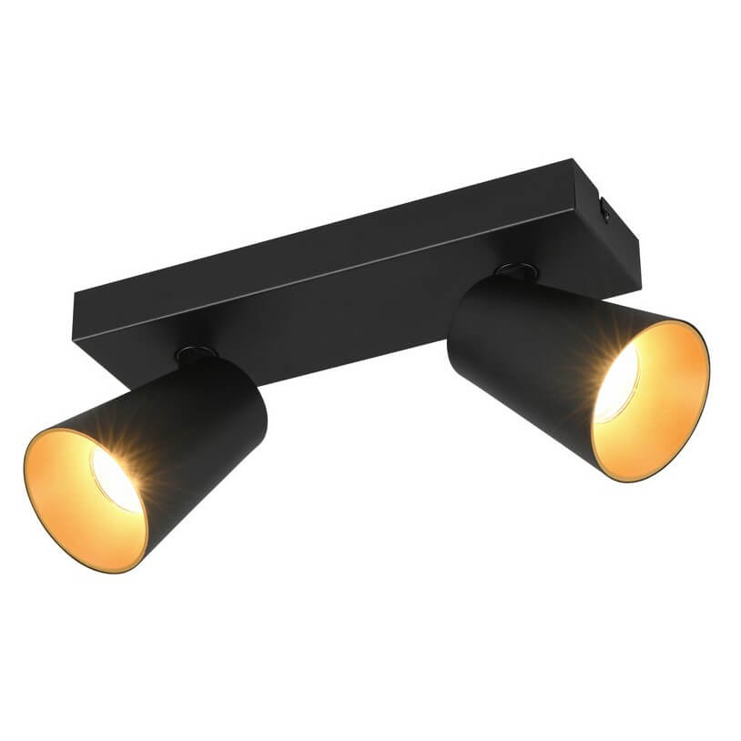 Reflektorowa lampa sufitowa Sharp 817100232 Trio z regulacją do jadalni tuby czarna