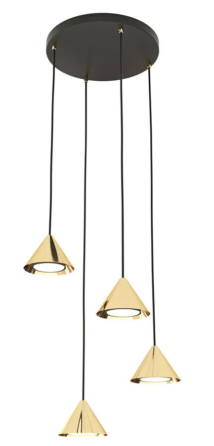 Czarno-złota nowoczesna lampa wisząca - 3X D130 K2-W31