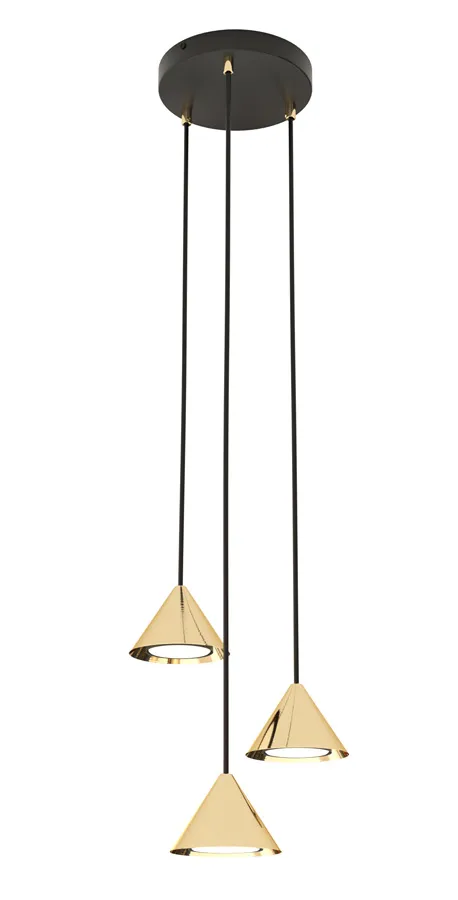 Czarno-złota lampa wisząca nad stół - 6X D129 S5-H34