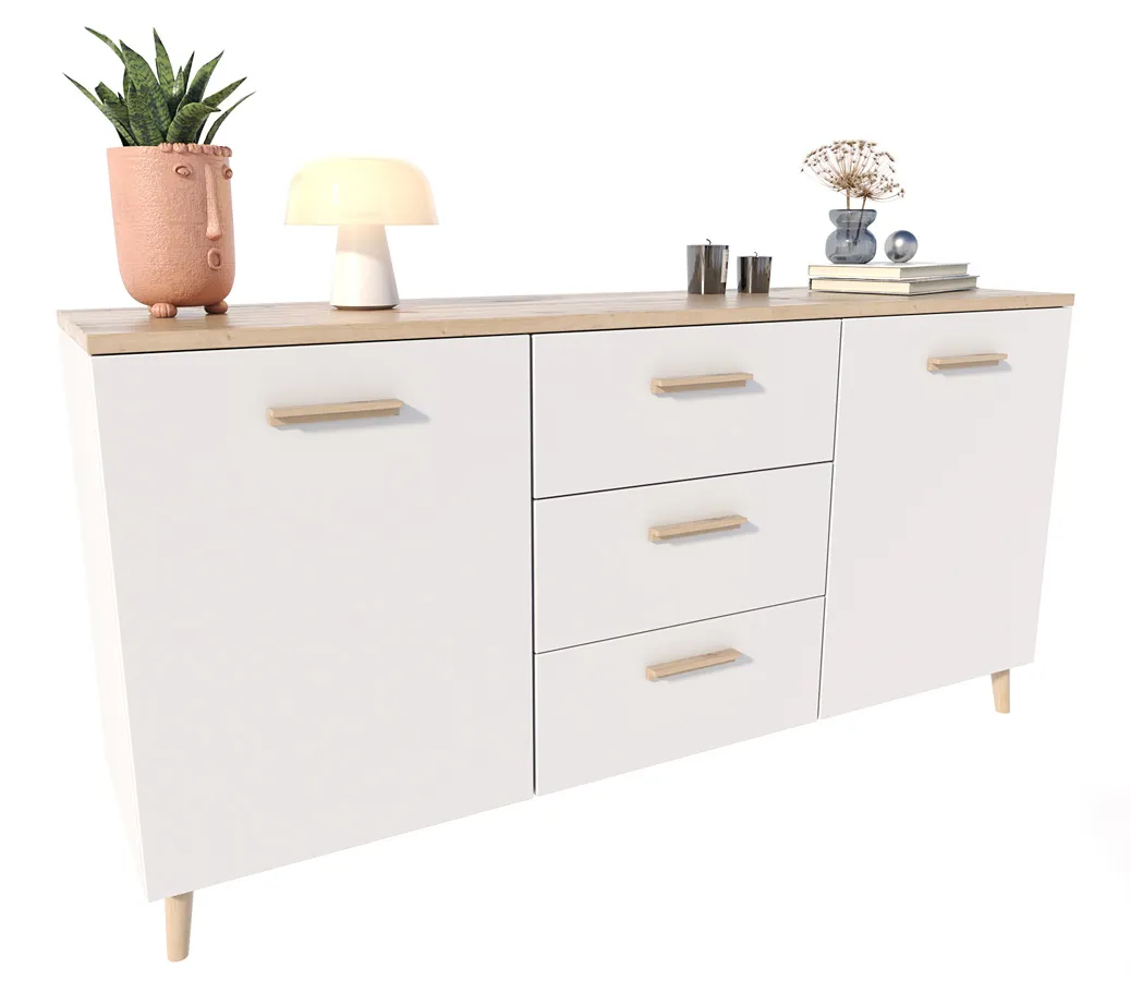 Biała Komoda Skandynawska 150 Cm M6-T13