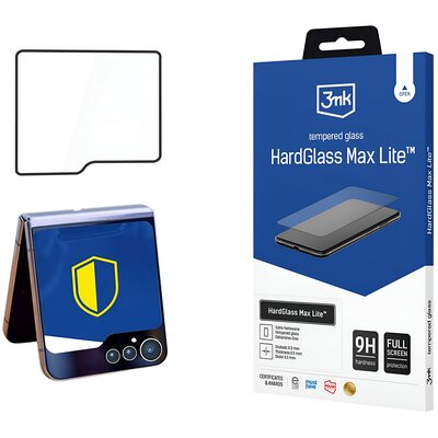 Szkło hartowane 3MK HardGlass Max Lite do Samsung Galaxy Z Flip 6 Czarny