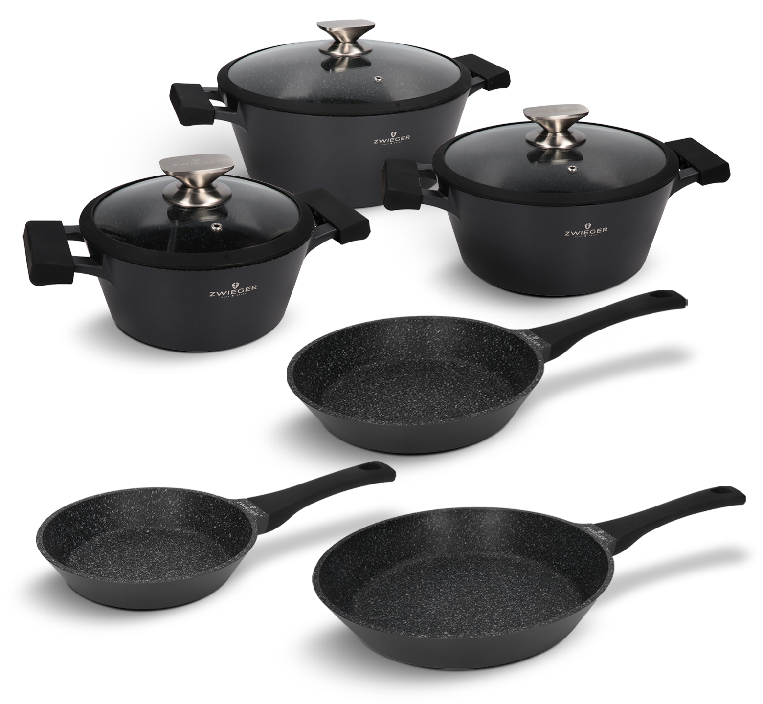Zestaw garnków i patelni 9 el. Black Stone Zwieger