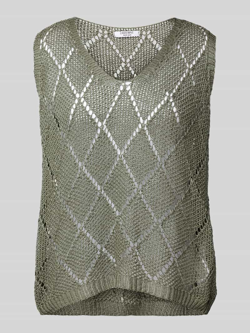 Bezrękawnik z ażurowym wzorem