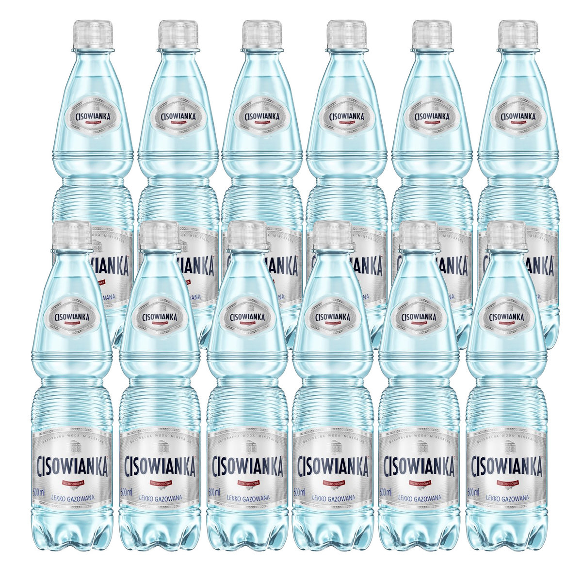 12x Woda mineralna CISOWIANKA lekko gazowana 0,5 l