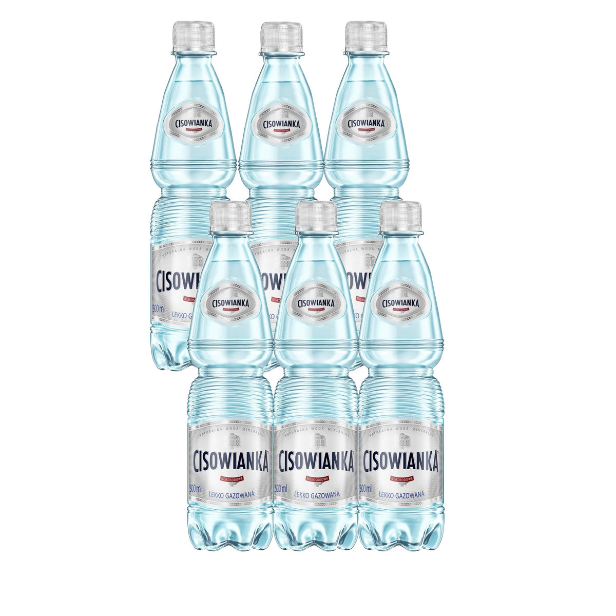 6x Woda mineralna CISOWIANKA lekko gazowana 0,5 l