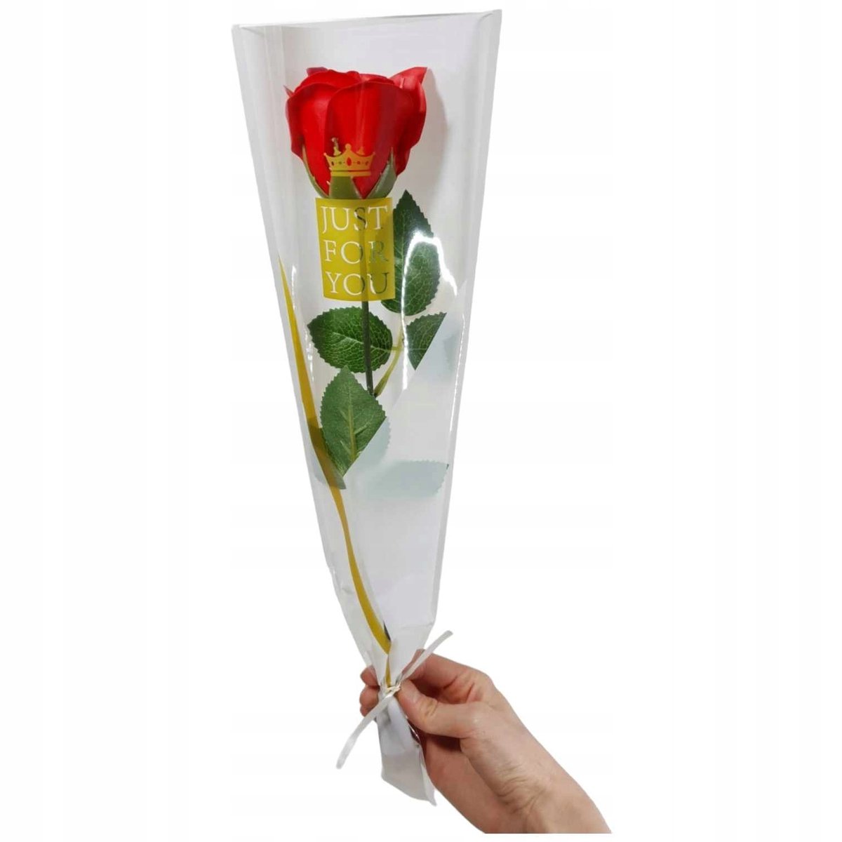 Bukiet róża mydlana jak żywa 43 cm czerwona flower box PREZENT upominek