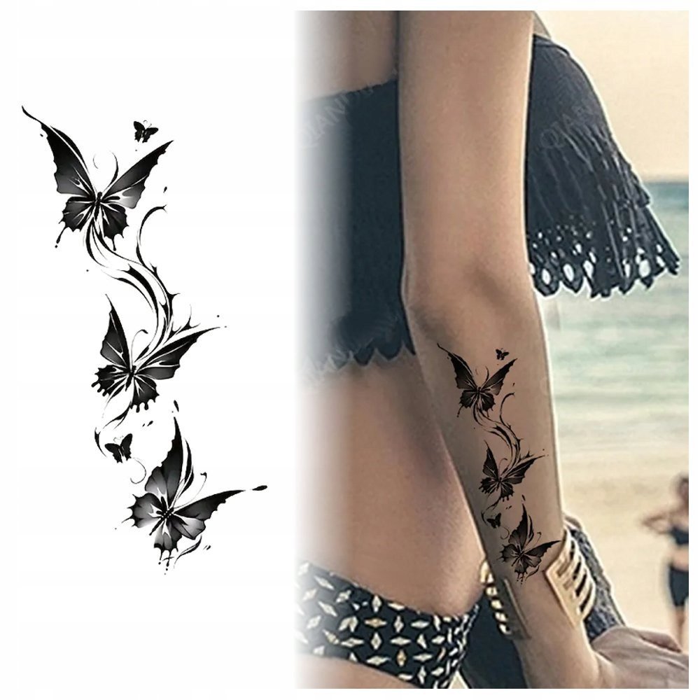TATUAŻ ZMYWALNY TYMCZASOWY WODNY DAMSKI - MOTYL / BUTTERFLY