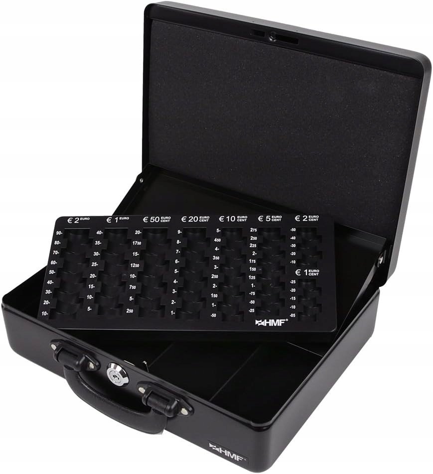 SKRZYNKA NA MONETY TACA NA MONETY 2 UCHWYTY CZARNA| 30 x 24 x 9 cm