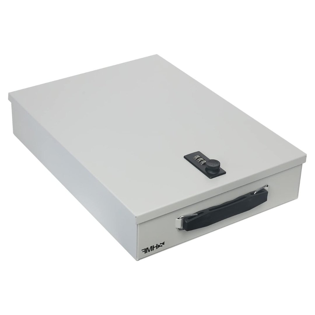 ZAMYKANA KASETKA NA DOKUMENTY Z ZAMKIEM SZYFROWYMA4 JASNOSZARA