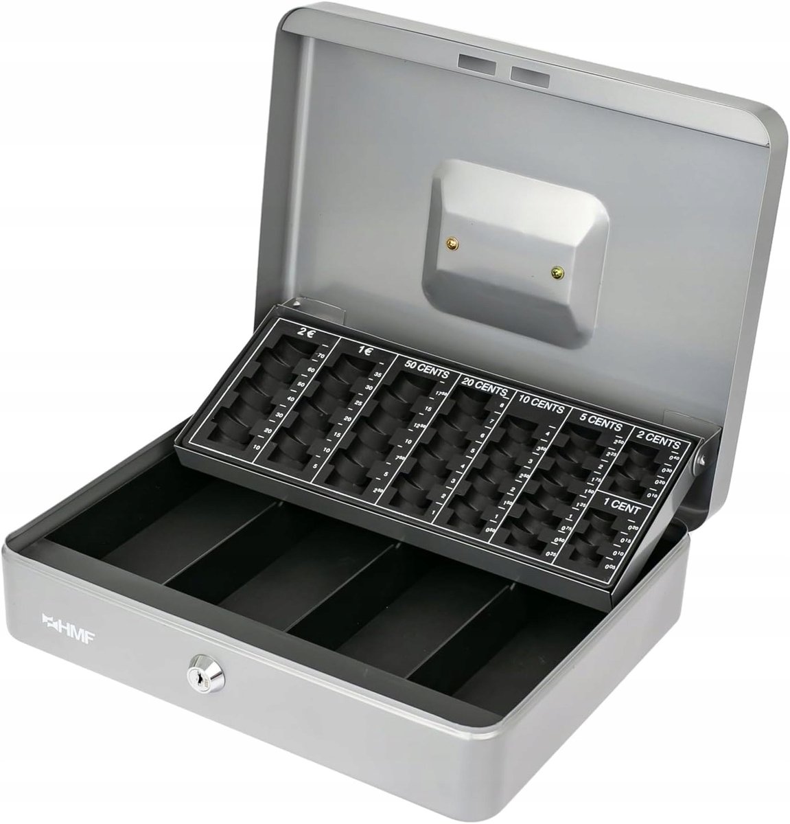 KASETA NA PIENIĄDZE ZAMYKANA Z DESKĄ DO LICZENIA MONET|30,5 x 24 x 8,5 cm