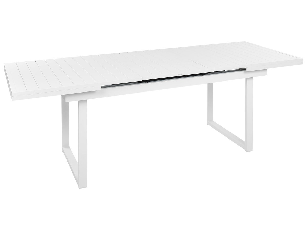 Stół ogrodowy 180/240 x 90 cm Metal Biały VALCANETTO