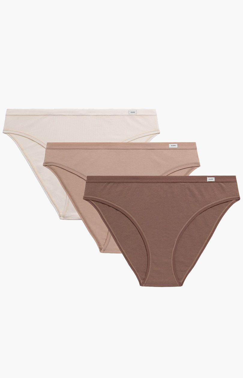 3-pack figi damskie Sport 3CLP-002-ECRC/BEZ/CAPC, Kolor brązowo-beżowy, Rozmiar L, ATLANTIC - Intymna