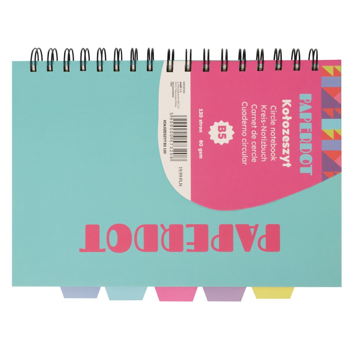 Paperdot, Kołozeszyt, B5, 120 kartek, Niebieski