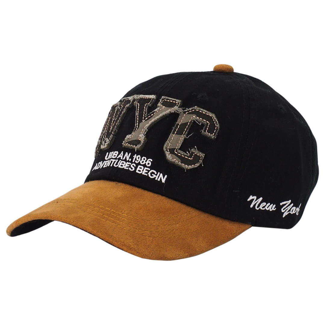 Czapka Z Daszkiem Nyc Czarno-Brązowa