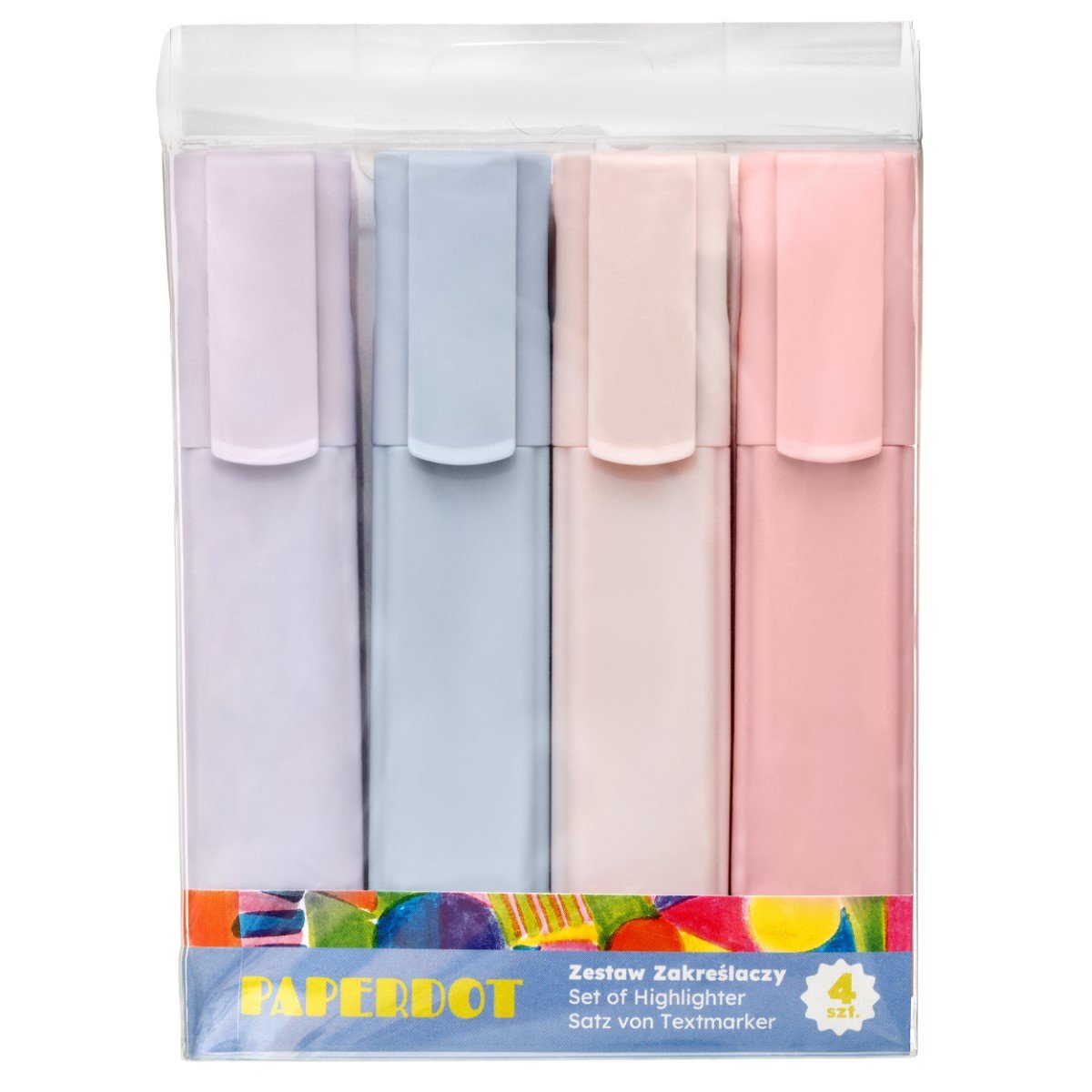 Paperdot, Zakreślacze Mouve Em-0898, Róznokolorowe, 4 Sztuki