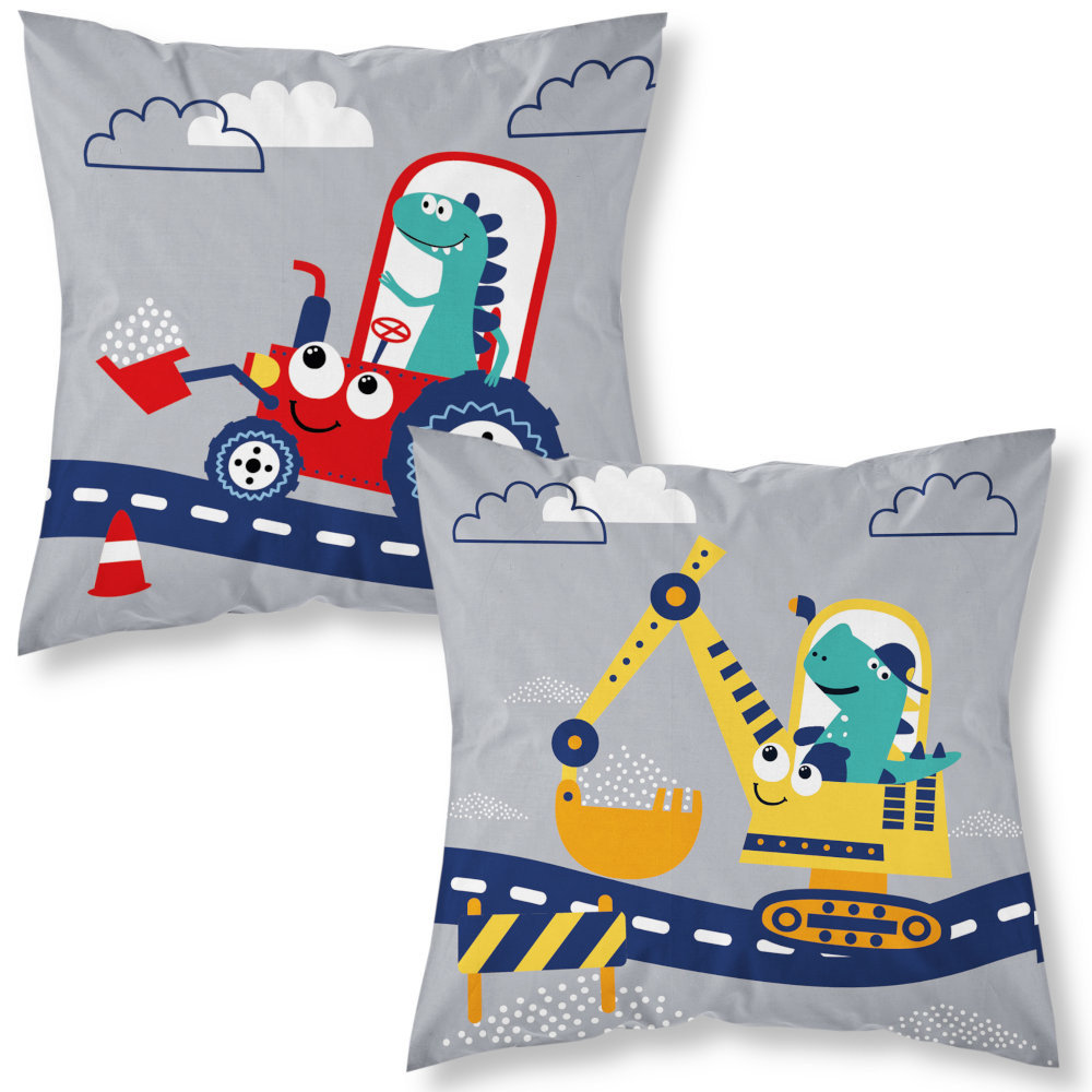 Poszewka 40X40 Dla Dzieci Dinusie Na Budowie 13B