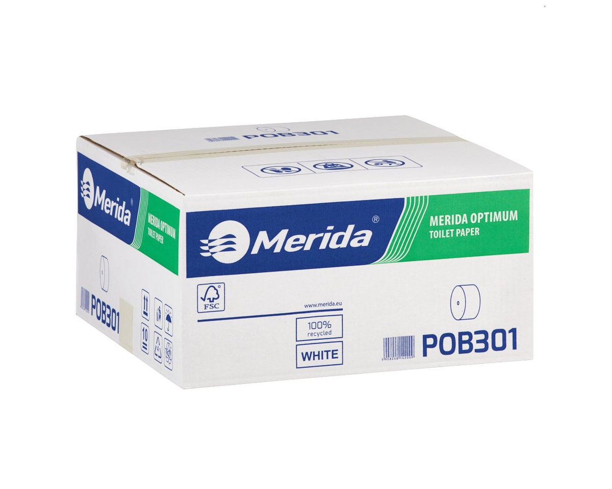 Merida POB301 Papier toaletowy bez gilzy OPTIMUM, biały, średnica 12 cm, długość 85 m, dwuwarstwowy,  karton 18 szt