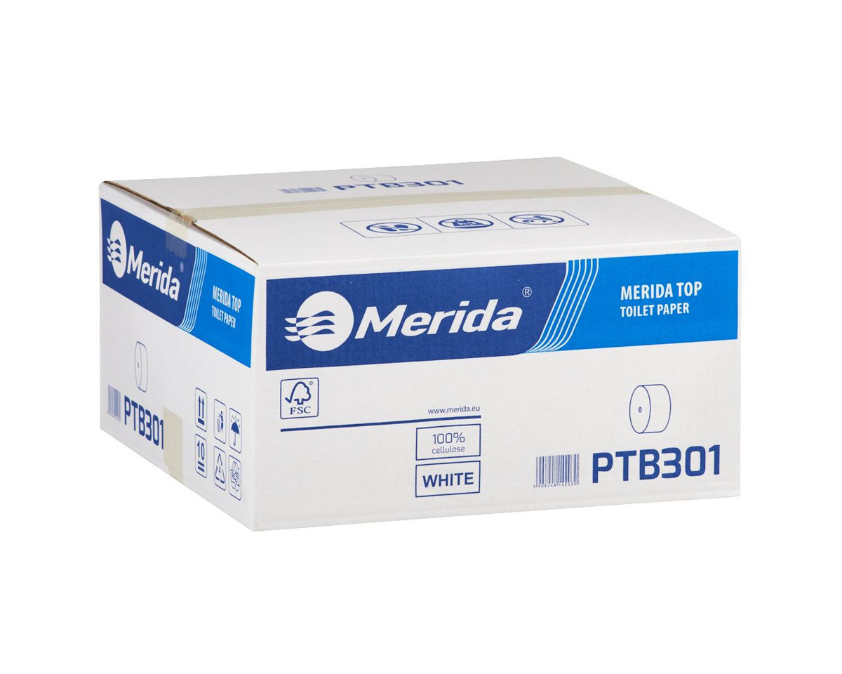 Merida PTB301 Papier toaletowy bez gilzy TOP, biały, średnica 12 cm, długość 85 m, dwuwarstwowy,  karton 18 szt