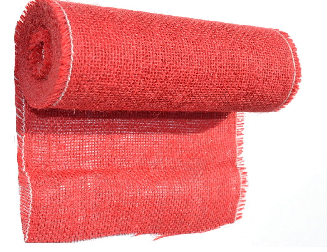 [74157] Tkanina jutowa czerwona 20cm 5mb