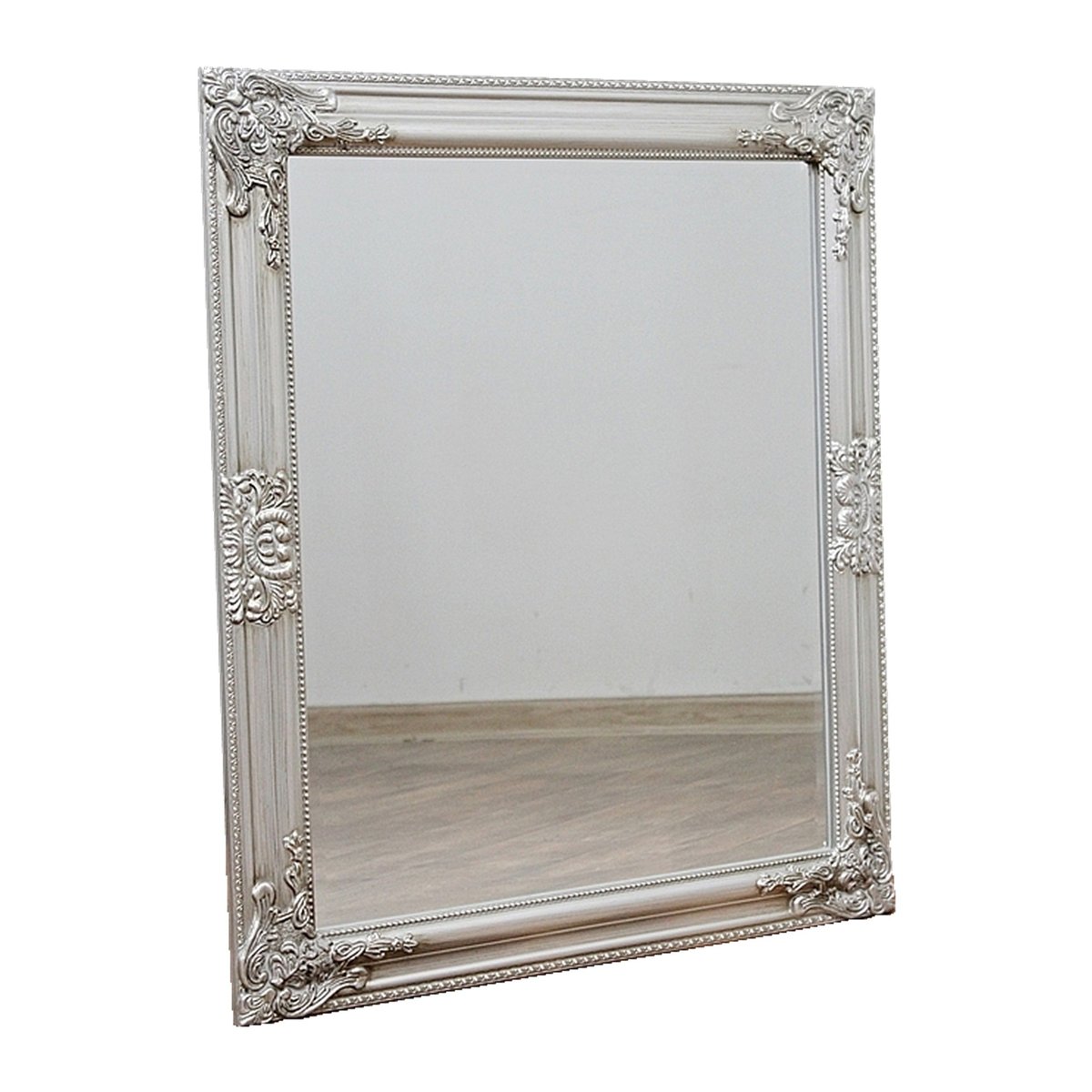 Lustro Ścienne w Ozdobnej, Srebrnej Ramie 44403 / POLOMEBLE