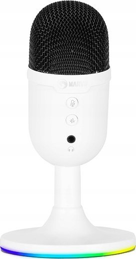 Mikrofon Marvo Marvo, gamingowy mikrofon, MIC-06, biała, Podświetlenie RGB, wejście słuchawkowe