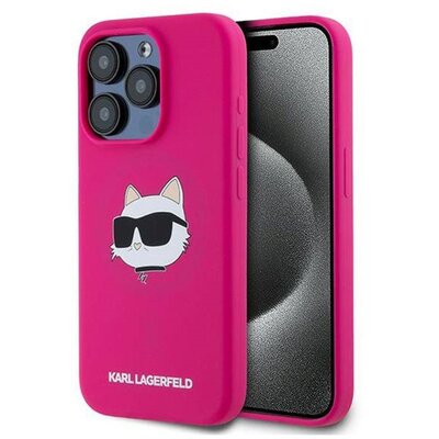 Karl Lagerfeld Silicone Choupette Head MagSafe - Etui iPhone 15 Pro (różowy)