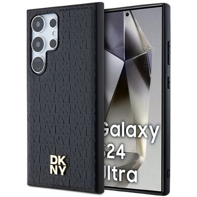 Oryginalne Etui SAMSUNG GALAXY S24 ULTRA DKNY Hardcase Leather Pattern Metal Logo MagSafe (DKHMS24LPSHRPSK) czarne