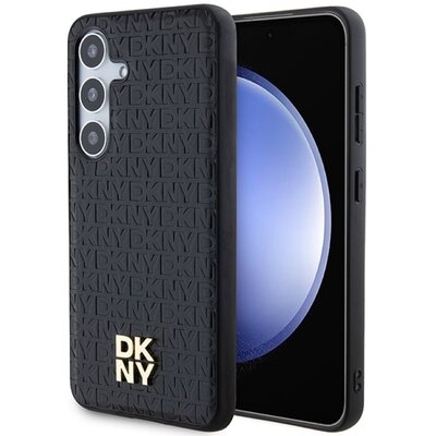 Oryginalne Etui SAMSUNG GALAXY S24+ DKNY Hardcase Leather Pattern Metal Logo MagSafe (DKHMS24MPSHRPSK) czarne