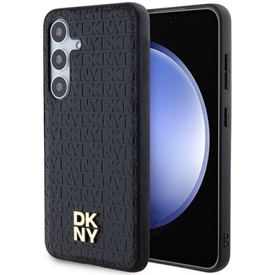 Oryginalne Etui SAMSUNG GALAXY S24 DKNY Hardcase Leather Pattern Metal Logo MagSafe (DKHMS24SPSHRPSK) czarne