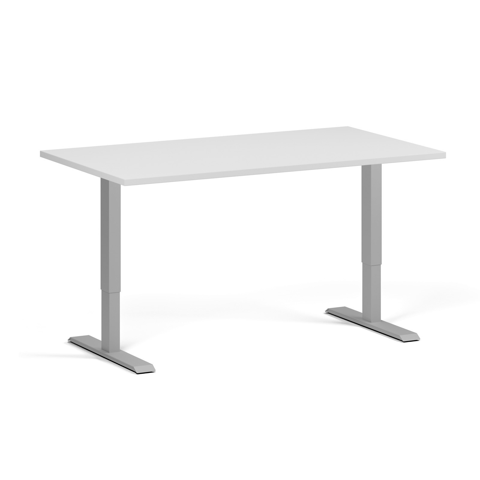 Stół z regulacją wysokości, 1 silnik, 745 - 1235 mm, blat 1400 x 800 mm, podstawa szara, biały