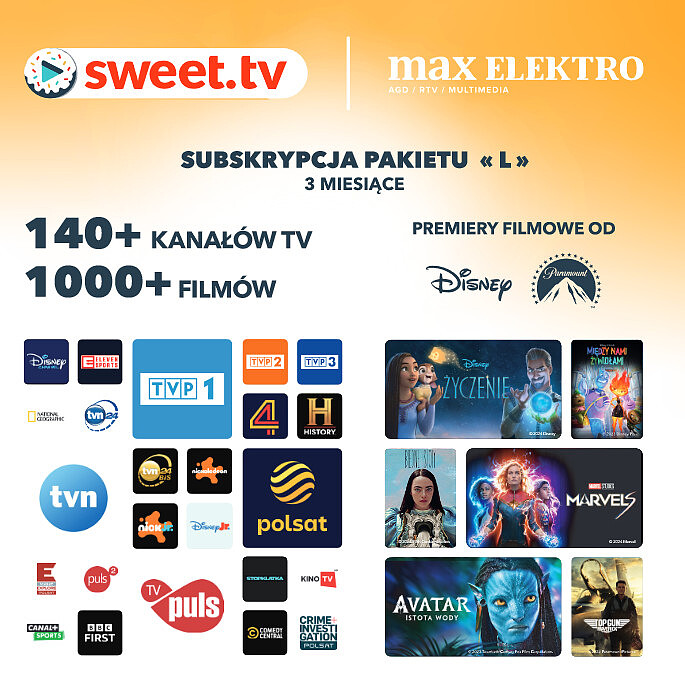 Karta subskrypcyjna SWEET.TV Pakiet L na 3 miesiące