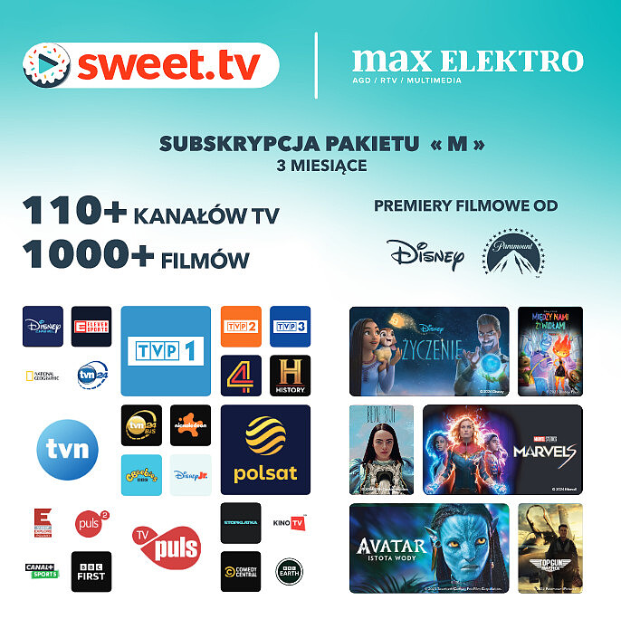Karta subskrypcyjna SWEET.TV Pakiet M na 3 miesiące
