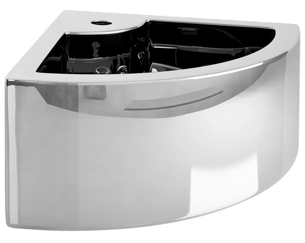 Elior Srebrna narożna umywalka nablatowa F7-L04