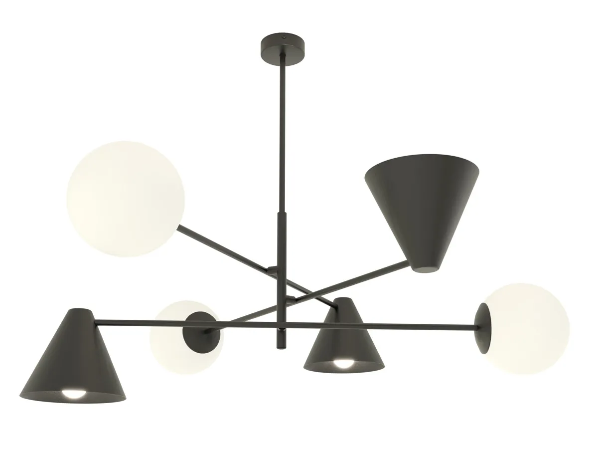 Czarna metalowa lampa sufitowa - 3X Dąb D141 T7-B36