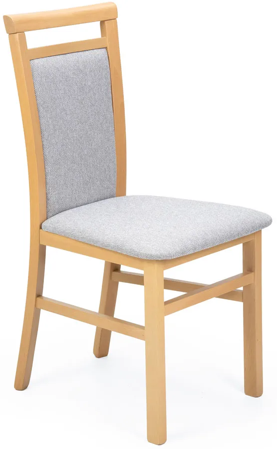 Klasyczne krzesło tapicerowane tkaniną dąb artisan + szary H1-D61