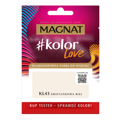 MAGNAT Farba #Kolor Love TESTER KL43 śmietankowa biel 25 ml