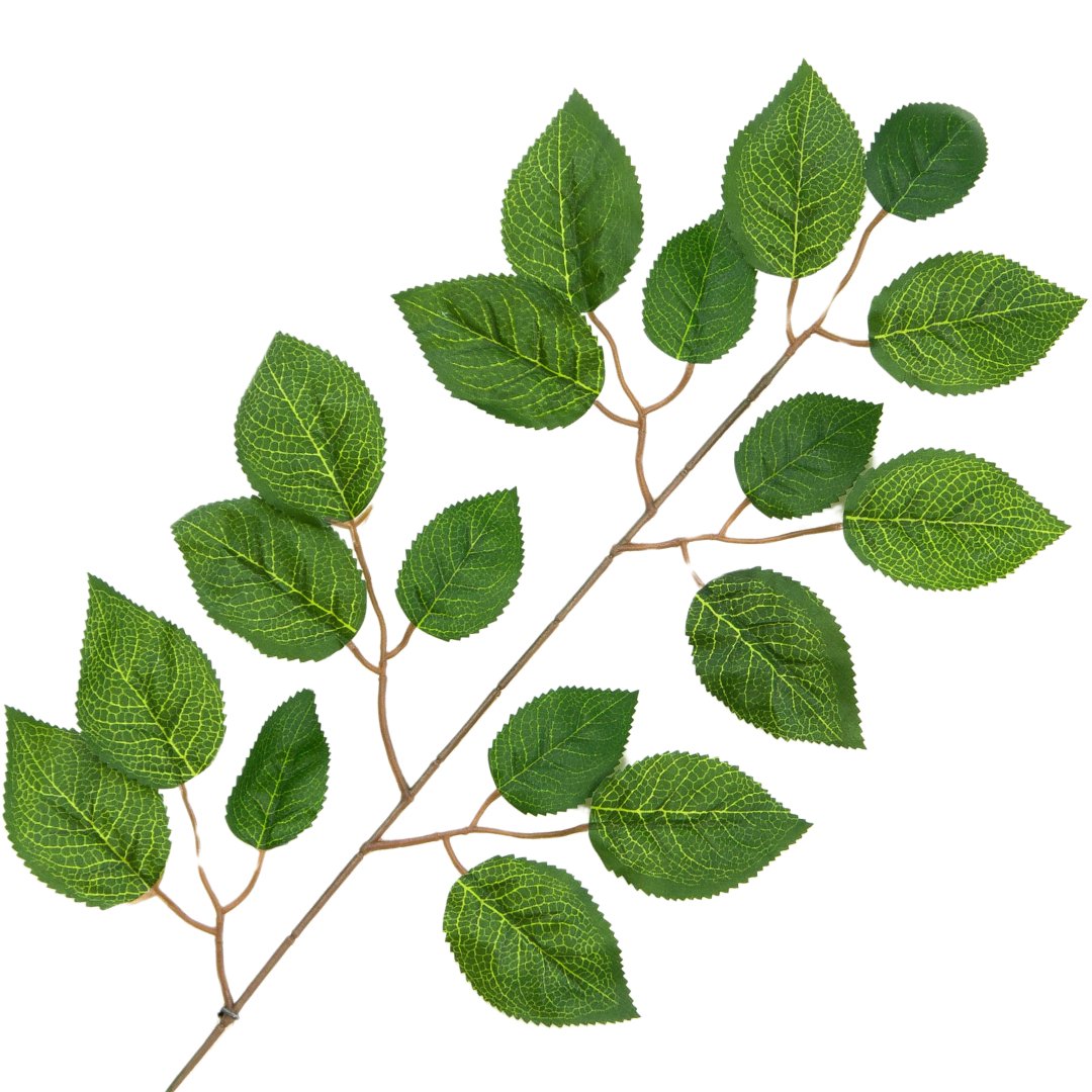 [6801022] Gałązka z listkami róża zielona z żyłkami 60cm