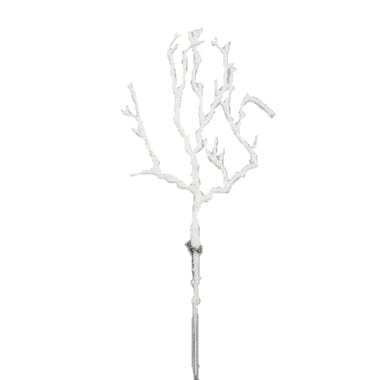 [6801111] Gałązka brokatowa rózga 25cm biała