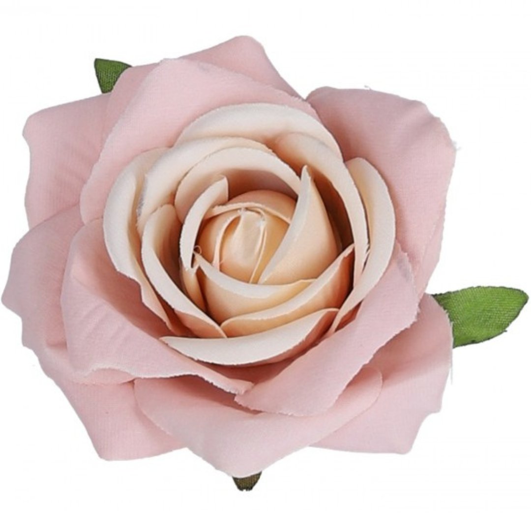 [w04088] Róża główka średnica 7cm różowo-kremowa