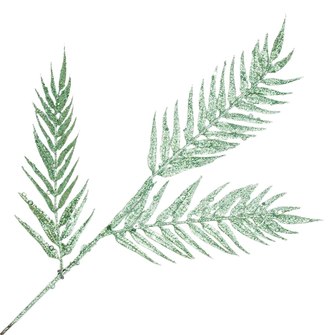 [680926] Gałązka duża paproć brokatowa zielona