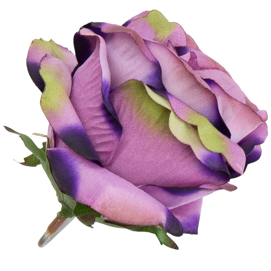 [w04211] Róża główka 9cm wrzosowa cieniowana fioletowo-zielono