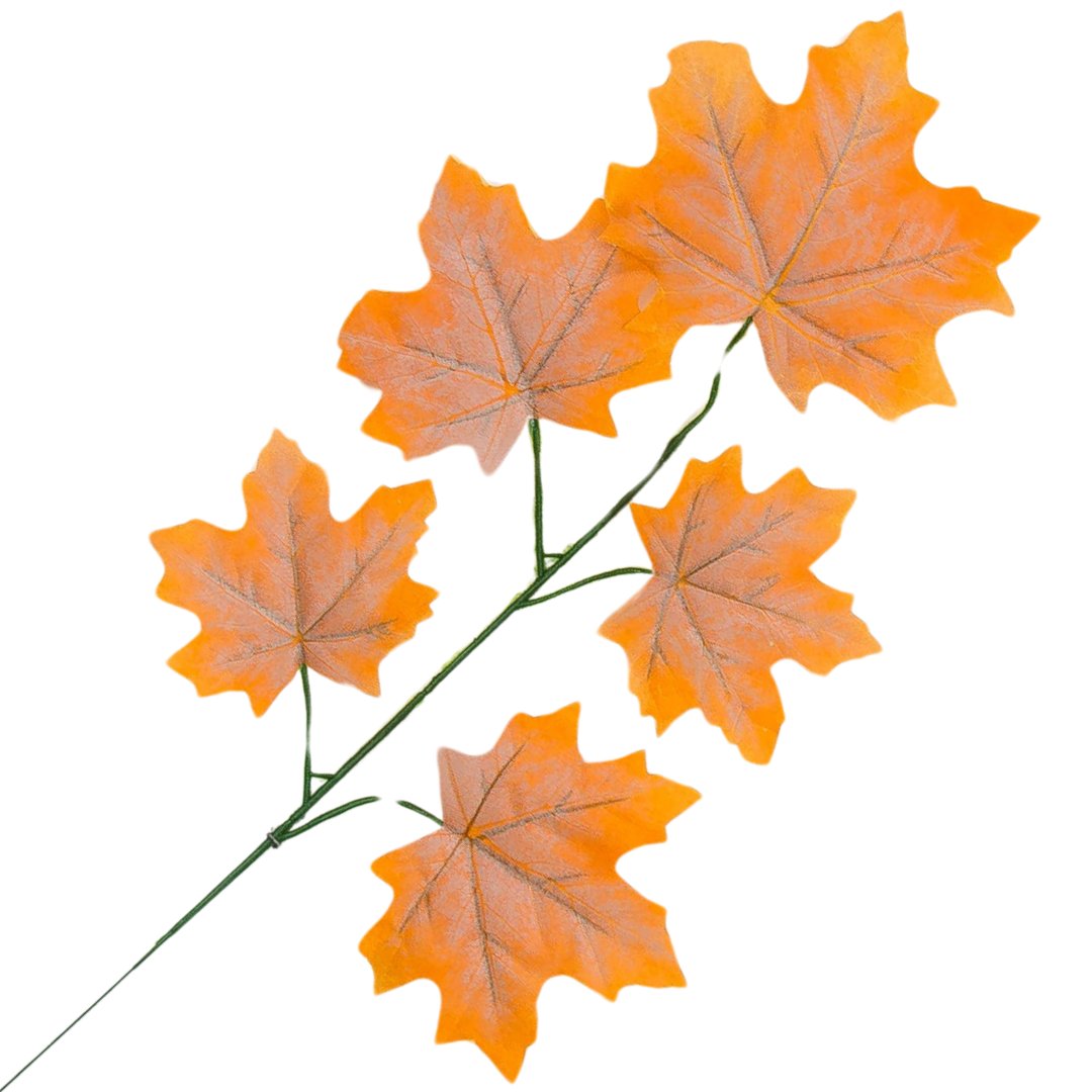 [6801380] Gałązka liście dekoracyjne nr 34 pomarańczowe