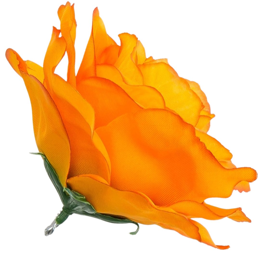 [w04022] Róża główka 13cm pomarańczowa cieniowana