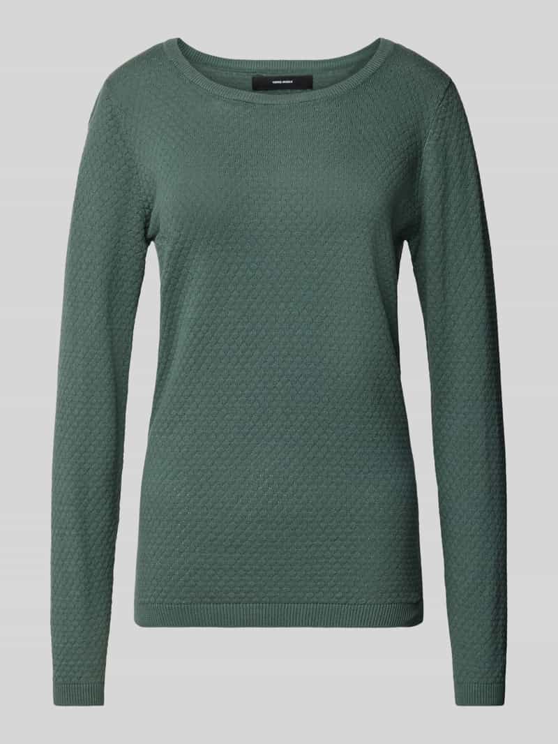 Sweter z dzianiny z okrągłym dekoltem