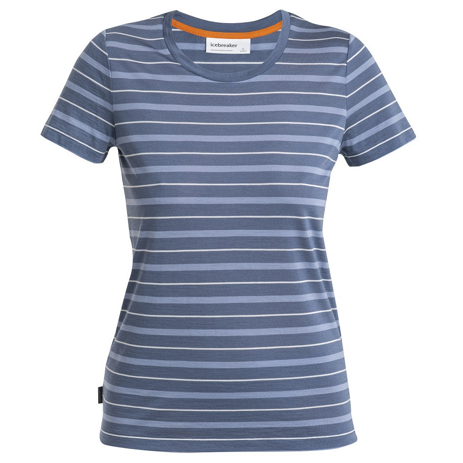 Koszulka damska Icebreaker Women Wave SS Tee Stripe Rozmiar: S / Kolor: niebieski