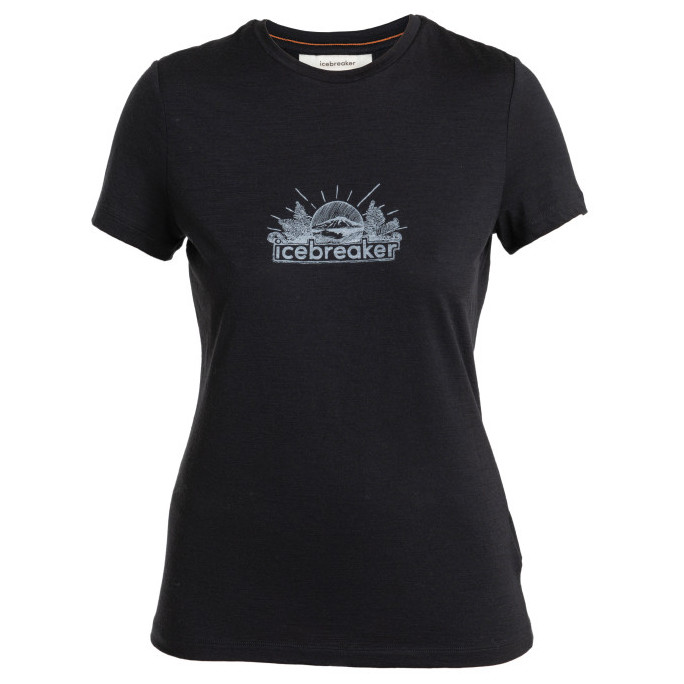 Damska koszulka Icebreaker Women Merino 150 Tech Lite III SS Tee IB Grown Naturally Rozmiar: L / Kolor: czarny