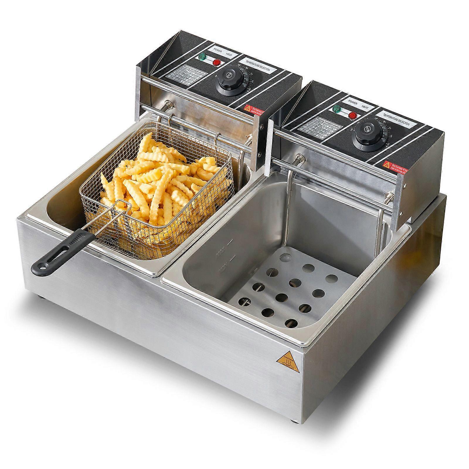 Succebuy Commercial Electric Deep Fryter Countertop Deep Frytkownica Podwójne odłączane zbiorniki