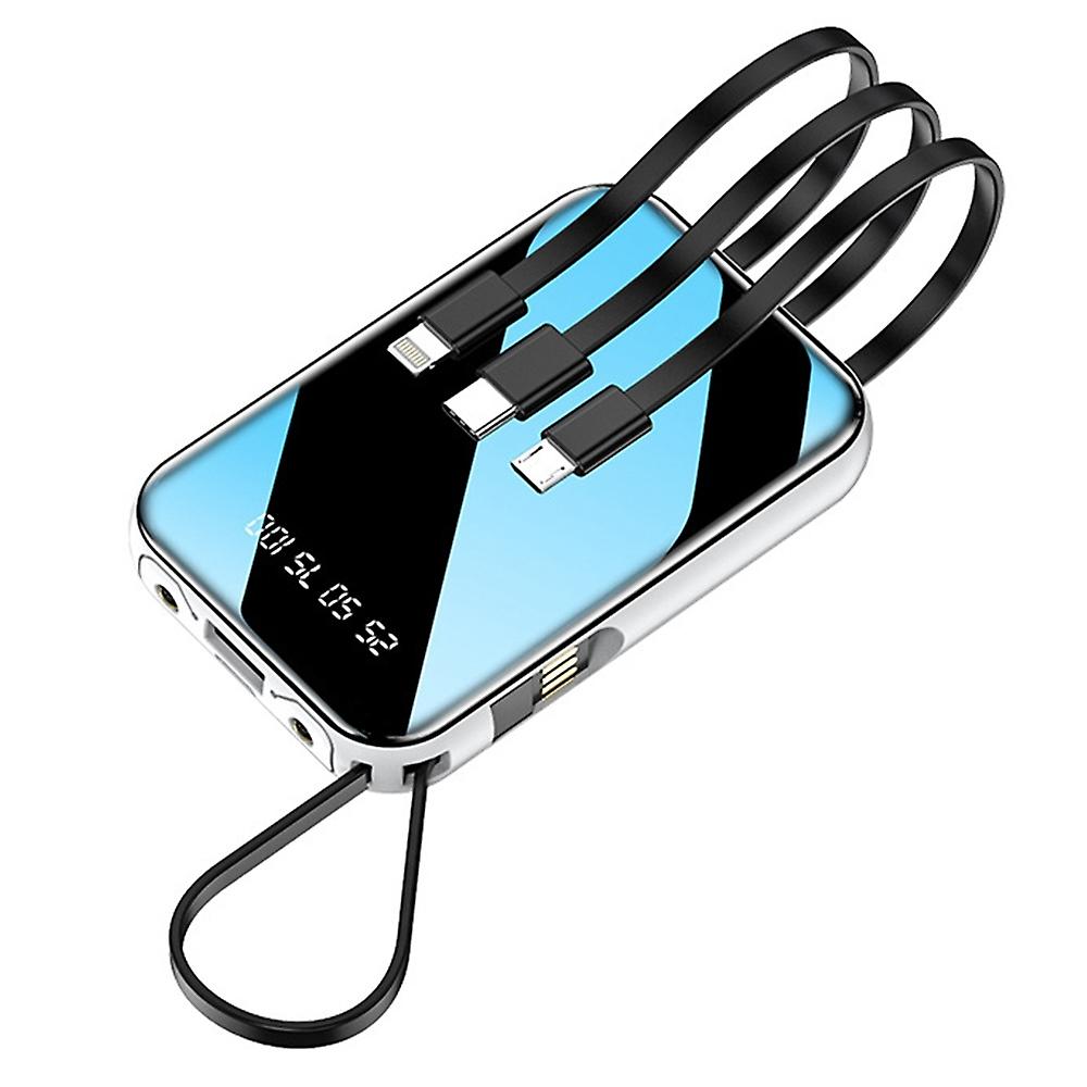 KAMRY K102 10000mAh Power Bank z wbudowanymi + latarka LED