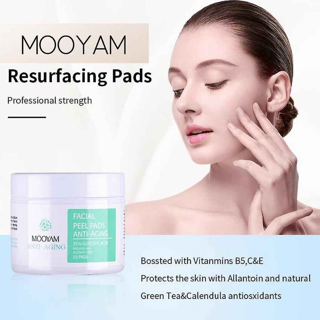 Kwas glikolowy 35% Złuszczające płatki peelingujące do twarzy AHA Zielona Herbata - 50 płatków